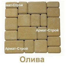 Тротуарна плитка вібропресована Старе Місто 2,5 см 180х120 мм олива