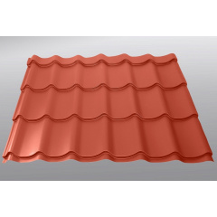 Металочерепиця Тайл Класік матполіестер 1200x350x23 мм RAL 8004 Вінниця
