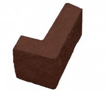 Блок декоративний кутовий колотий 390х190 мм коричневий