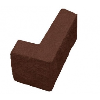 Блок декоративний кутовий колотий 390х190 мм коричневий