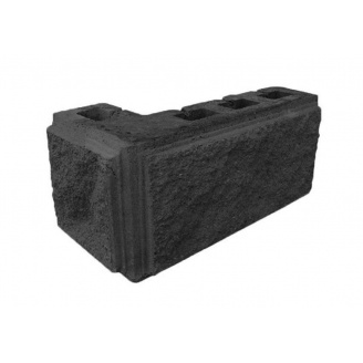 Блок декоративный угловой фасковый 390х190 мм черный