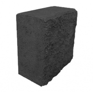 Блок декоративний половинка 90х190х190 мм чорний