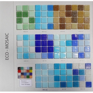 Мозаика стеклянная на бумаге Eco-mosaic МИКС 20x20 мм