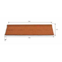 Композитная черепица Metrotile Viksen 1325x410 мм Victorian Red Братское