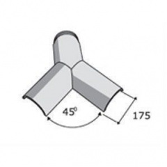 Y-подібний гребінний елемент Metrotile 30 градусів 175 мм червоний Київ