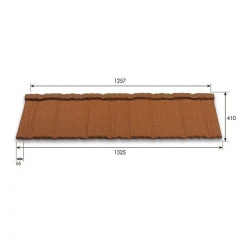 Композитная черепица Metrotile Shake 1325x415 мм red Полтава