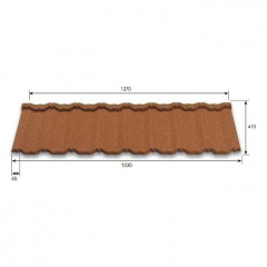 Композитна черепиця Metrotile Classic 1300x410 мм blue Долина