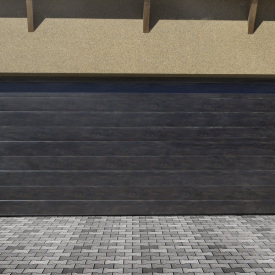 Ворота гаражные секционные Ryterna TLB slick широкий гофр Dark oak