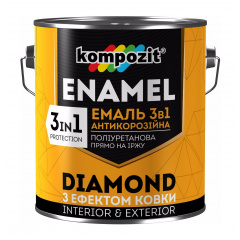 Эмаль антикоррозионная Kompozit DIAMOND 3в1 0,65 л бронза Ровно