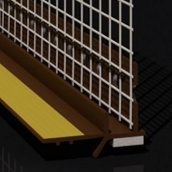 Профіль віконний примикає з манжетою і сіткою 6 мм коричневий