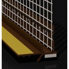 Профиль оконный примыкающий с манжетой и сеткой 6 мм коричневый Полтава