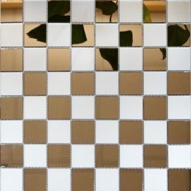 Мозаика зеркальная на сетке VIVACER ZM-04, 37x37 мм