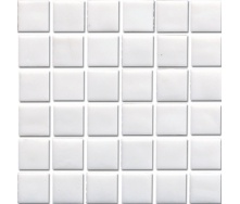 Мозаика стеклянная белая глянцевая на бумаге Eco-mosaic NA 101 327x327 мм