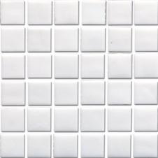 Мозаїка скляна біла глянцева на папері Eco-mosaic NA 101 327x327 мм