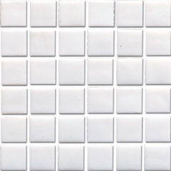 Мозаїка скляна біла глянцева на папері Eco-mosaic NA 101 327x327 мм Веселе
