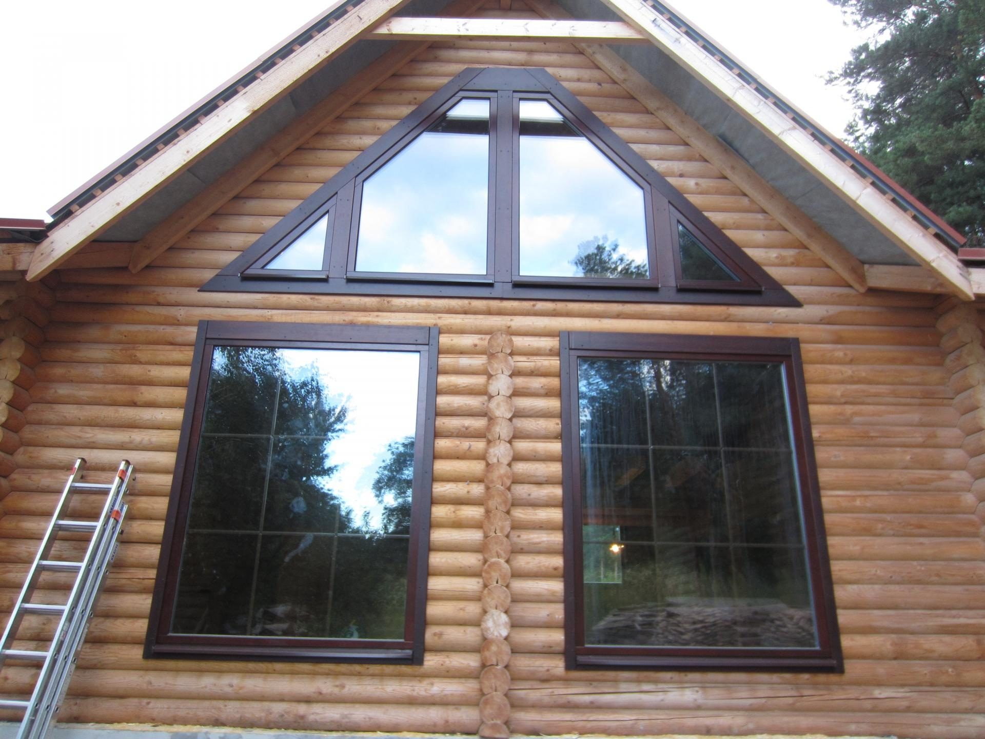 Деревянные окна в коттедж. Материал - дуб.