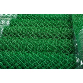 Сетка рабица с ПВХ покрытием 2,5/1,5 мм 35х35 мм 1,5х10 м зеленая
