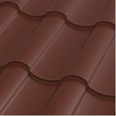 Металлочерепица Прушиньски Arad Optima PE 0,50 мм 350 мм 1179х45 мм коралл Ирпень