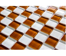 Стеклянная мозаика Керамик Полесье Crystal White Saffron 300х300х6 мм