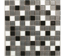 Стеклянная мозаика Керамик Полесье Silver Grey Black Mix 300х300х6 мм