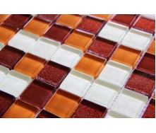 Стеклянная мозаика Керамик Полесье Glam White Brown 300х300х6 мм