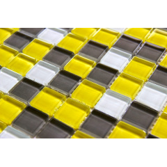 Скляна мозаїка Керамік Полісся Crystal Yellow Grey 300х300х6 мм Київ