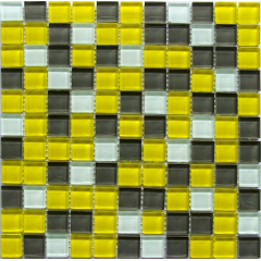 Скляна мозаїка Керамік Полісся Crystal Yellow Grey 300х300х6 мм Київ