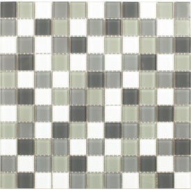 Стеклянная мозаика Керамик Полесье Серый микс 300х300х4 мм
