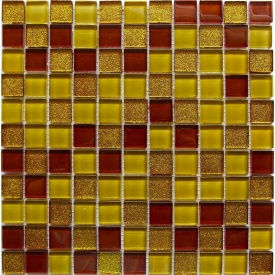 Стеклянная мозаика Керамик Полесье Glam Beige Brown 300х300х6 мм