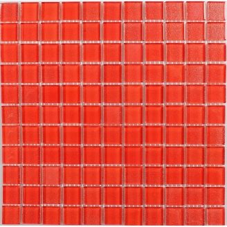 Стеклянная мозаика Керамик Полесье Silver Red 300х300х6 мм