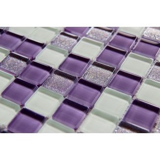 Стеклянная мозаика Керамик Полесье Glam Lilac Mix 1 300х300х6 мм