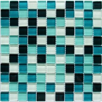 Стеклянная мозаика Керамик Полесье Crystal Blue Lagoon 300х300х6 мм