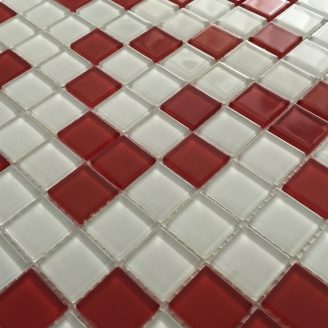 Стеклянная мозаика Керамик Полесье Ред Микс 300х300х4 мм