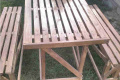 Стол садовый с лавками сосна 1,5х1 м 1,5х0,3 м