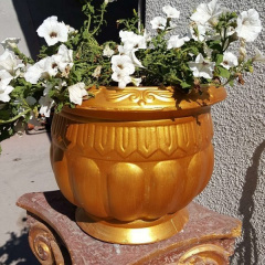 Бетонная ваза МикаБет Пафос 33х40 мм золотой Вишневое