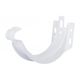 Держатель желоба Акведук Стандарт к лобовой доске 125 мм белый RAL 9003