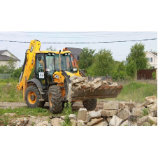 Корчування пнів екскаватором JSB 3CX
