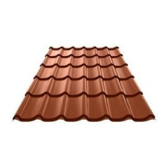 Металлочерепица Ruukki Monterrey Polyester 0,45мм RR-750 (Кирпично-красный) Косов