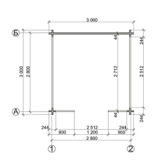 Беседка из мини бруса 3,0x3,0 м2 Киев