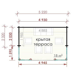Альтанка з міні бруса 5,0x2,0 м2 тераса 1,6x5,0 м2 Київ