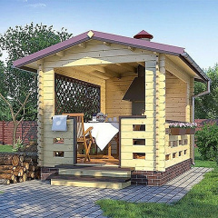 Беседка деревянная из мини бруса 3,0x3,0 м2 Черкассы