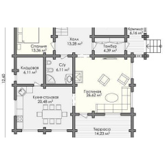 Дом деревянный из оцилиндрованного бревна 12х10 м Бровары