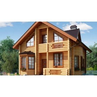 Деревянный дом из оцилиндрованного бревна 11х9 м