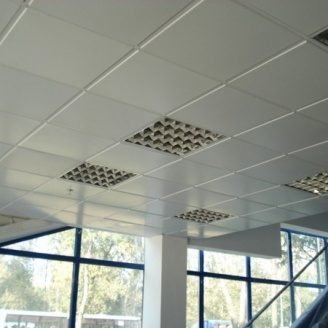 Металлическая кассета подвесного потолка 600х600 мм белая матовая