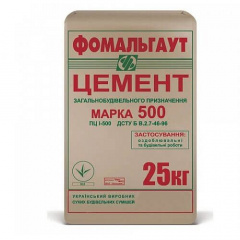 Цемент М500 Д0 25 кг Фомальгаут-Полімін Черкаси