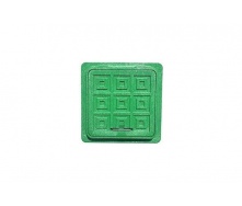 Люк-міні квадратний пластмасовий 380х380х50 мм зелений