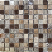 Декоративная мозаика Котто Керамика CM 3045 C3 EBONI BROWN BEIGE SILVER 300x300x8 мм