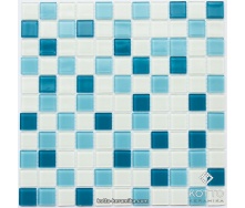Стеклянная мозаика Котто Керамика GM 4039 C3 CERULEAN M CERULEAN W WHITE 300х300х4 мм