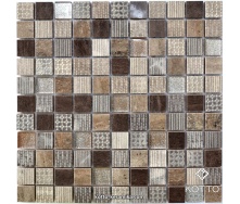 Декоративна мозаїка Котто Кераміка CM 3045 C3 EBONI BROWN BEIGE SILVER 300x300x8 мм
