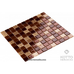 Скляна мозаїка Котто Кераміка GM 4054 C3 BROWN D BROWN M STRUCTURE 300х300х4 мм Молочанськ